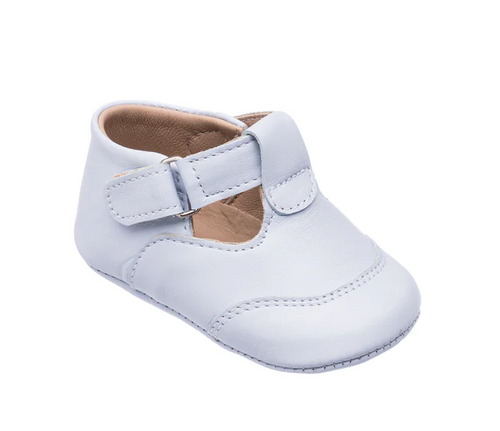 BABY T STRAP LEATHER SHOES IN LIGHT BLUE | ALSO IN CREAM