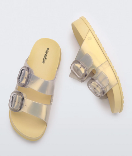MINI MELISSA COZY SLIDES IN PEARLY YELLOW