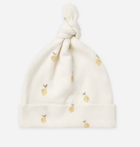 QUINCY MAE BABY KNOTTED HAT || LEMONS || 0-6 M