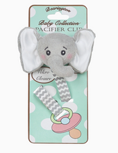Load image into Gallery viewer, LIL&#39; SPUT GRAY ELEPHANT Pacifier Clip