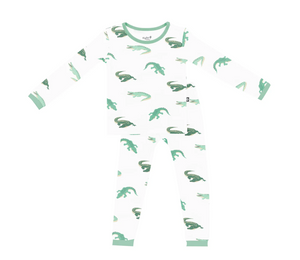 KYTE BABY LONG SLEEVE PAJAMAS IN CROCODILE