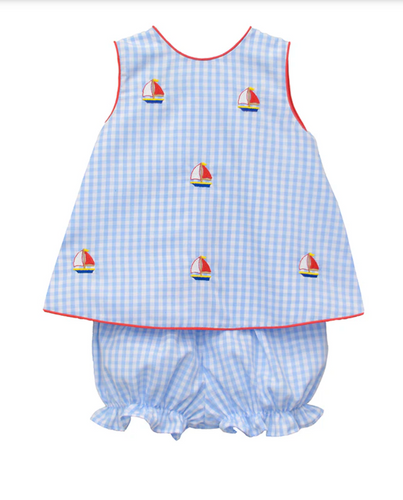ZUCCINI NAUTICAL SUNDAE SET, LIGHT BLUE MEDIUM CHECK