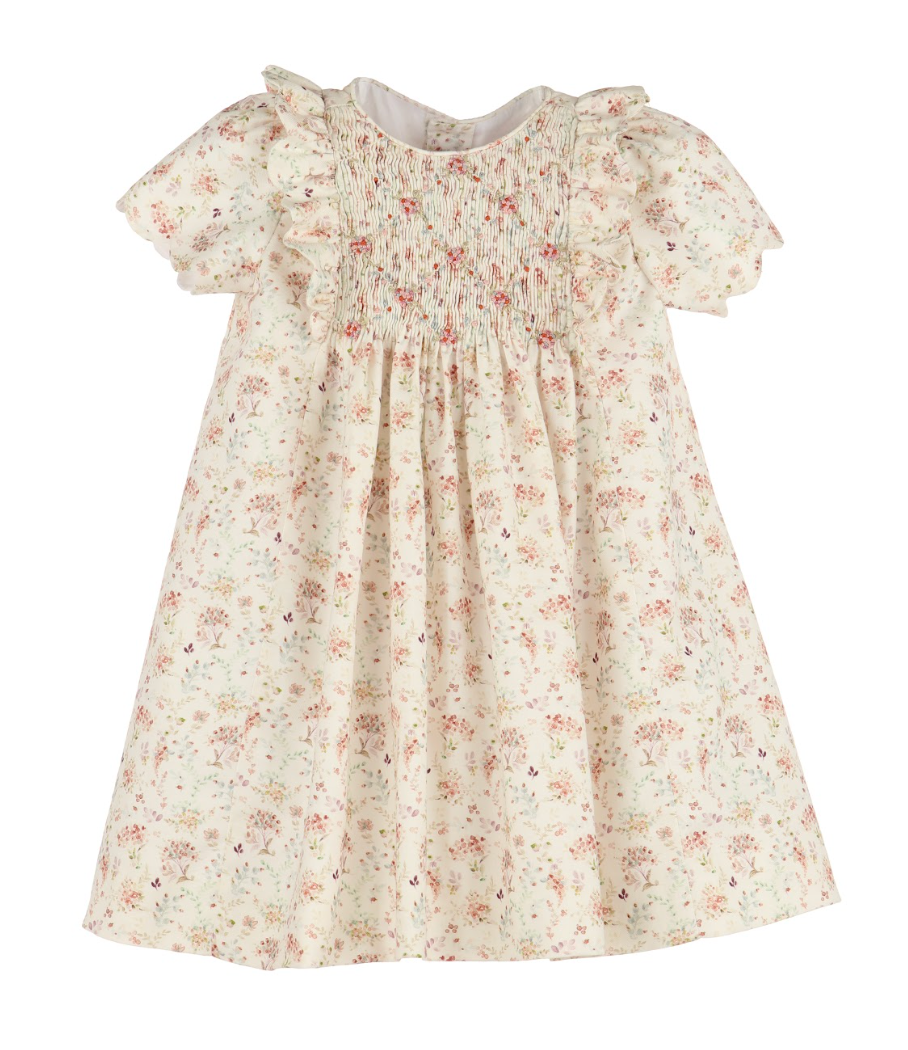 Luli & Me Whismical Baby Smock Float Dress | Burgundy Luli & Me Whismical Baby Smock Float Dress | Burgundy