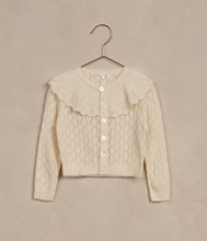 Load image into Gallery viewer, NORALEE RUFFLE CARDIGAN SWEATER || IVORY