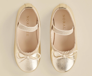 NORALEE BALLET FLATS | METALLIC ECRU