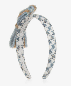 ABEL & LULA HOUNDSTOOTH HEADBAND | CERULEAN