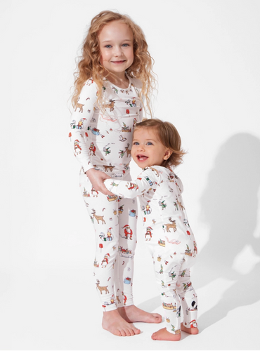 BELLABU BEAR BAMBOO SANTAS'S WORKSHOP 2 PC PAJAMAS