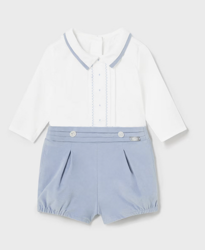 MAYORAL BABY NEWBORN SHORT & SHIRT SET                      2247