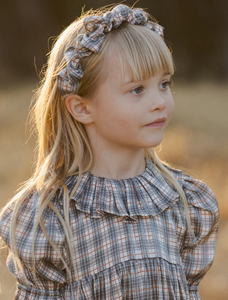 GATHERED HEADBAND IN HOLIDAY PLAID | NORALEE