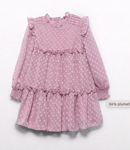 GIRL  PLUMETTI JAQUARD DRESS | 5526 ROSA