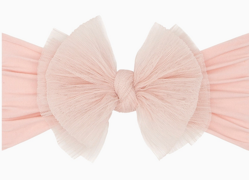 TULLE FAB PLEATED ROSE QUARZ HEADBAND  BABY BLING