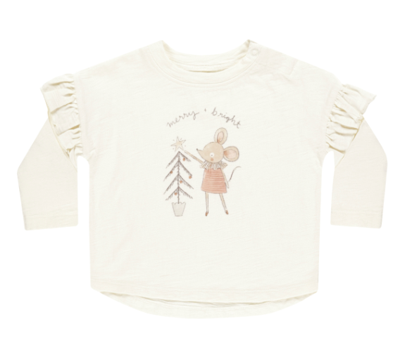 RYLEE & CRU RUFFLE LONG SLEEVE TEE | MOUSE