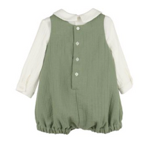 Load image into Gallery viewer, LULI &amp; ME FOREST GREEN ROMPER WITH SHIRT SET