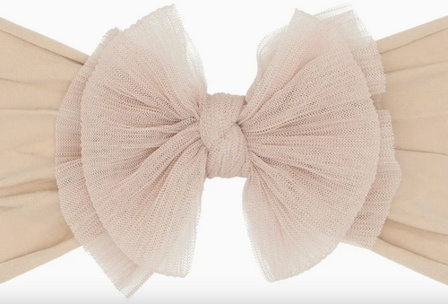 TULLE FAB PLEATED BLUSH HEADBAND | BABY BLING