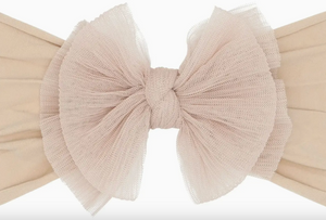 TULLE FAB PLEATED BLUSH HEADBAND | BABY BLING