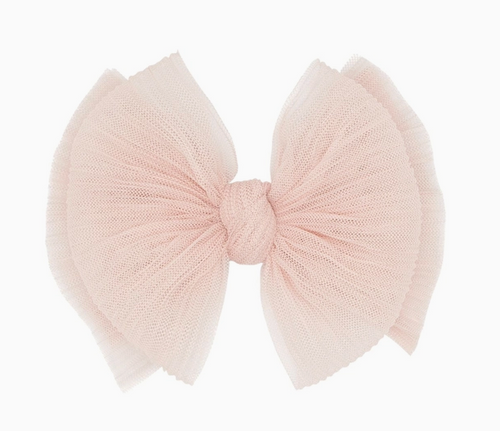 TULLE BOW  FAB  CLIP | PLEATED ROSE QUARZ