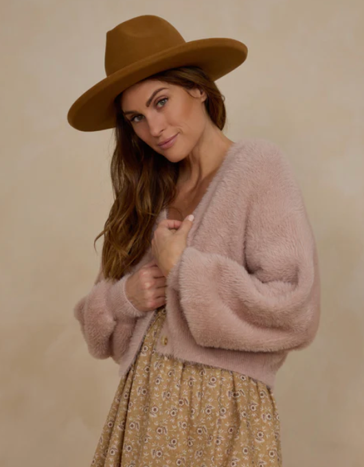 The Furry Fox Cardigan in Pink - Lisa Maree Rielle Riche Fluffy