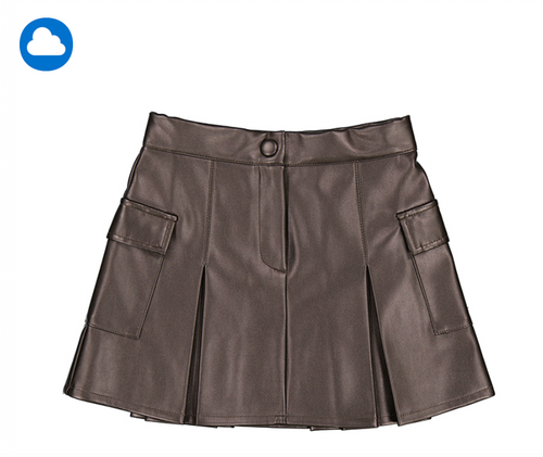 MAYORAL PRETEEN GIRL FAUX LEATHER CARGO | CHOCOLATE 7972