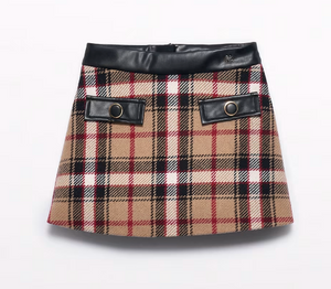 ABEL & LULA GIRLS KNIT PLAID SKIRT | 5518