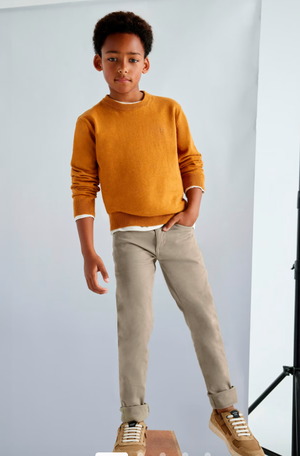 MAYORAL PRETEEN SLIM FIT BASIC PANT | WALNUT 582