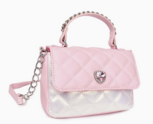 Load image into Gallery viewer, OMG TWO TONED METALLIC QUILTED CROSSBODY BAG