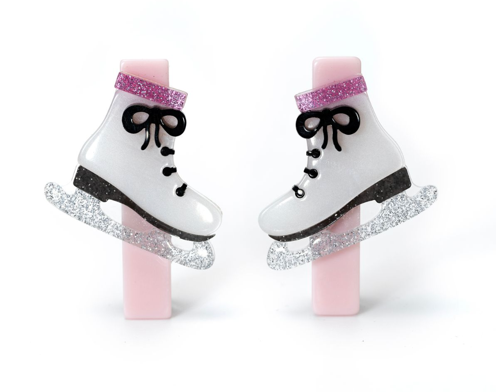 SKATES GLITTER HAIR CLIPS | LILIES & ROSES