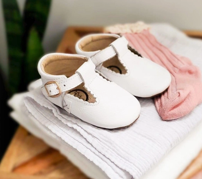 LITTLE LOVE BUG | WHITE T BAR SHOES
