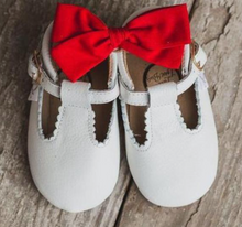 Load image into Gallery viewer, LITTLE LOVE BUG | WHITE T BAR SHOES