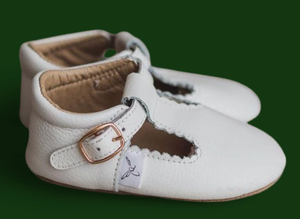 LITTLE LOVE BUG | WHITE T BAR SHOES