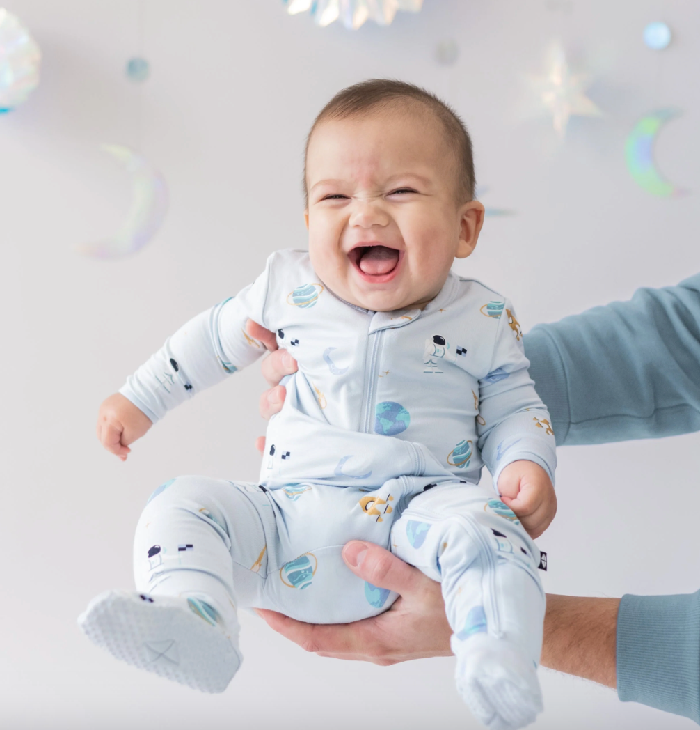Kyte Baby Zippered Footie - Ice Space