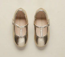 Load image into Gallery viewer, T STRAP BALLET FLATS GOLD METALLIC NORALEE