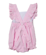 Load image into Gallery viewer, BALLERINA 🩰 SKYE BUBBLE ROMPER , PINK CHECK SEERSUCKER