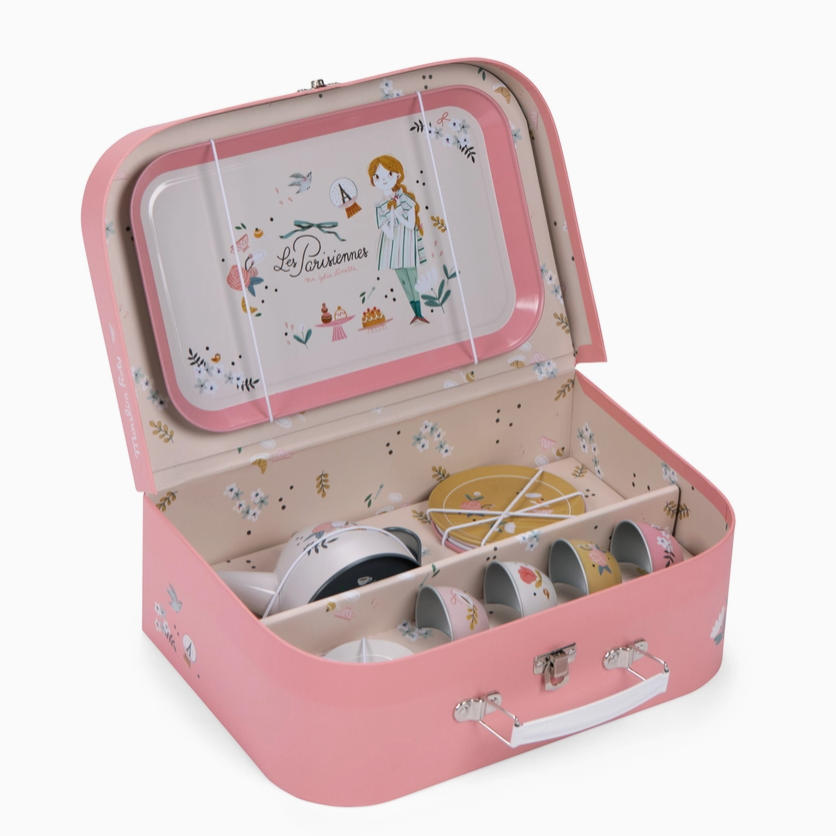 SUITCASE - NEW TEA PARTY METAL SET the PARISIENNES