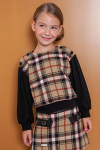 ABEL & LULA PLAID PULLOVER | 5820