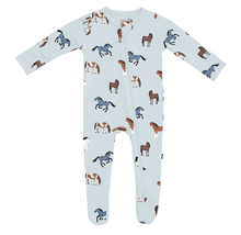 Load image into Gallery viewer, KYTE BABY ZIPPERED FOOTIE IN HORSE