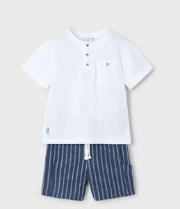 MAYORAL BOY STRIPES SHORT & T SHIRT SET             3603