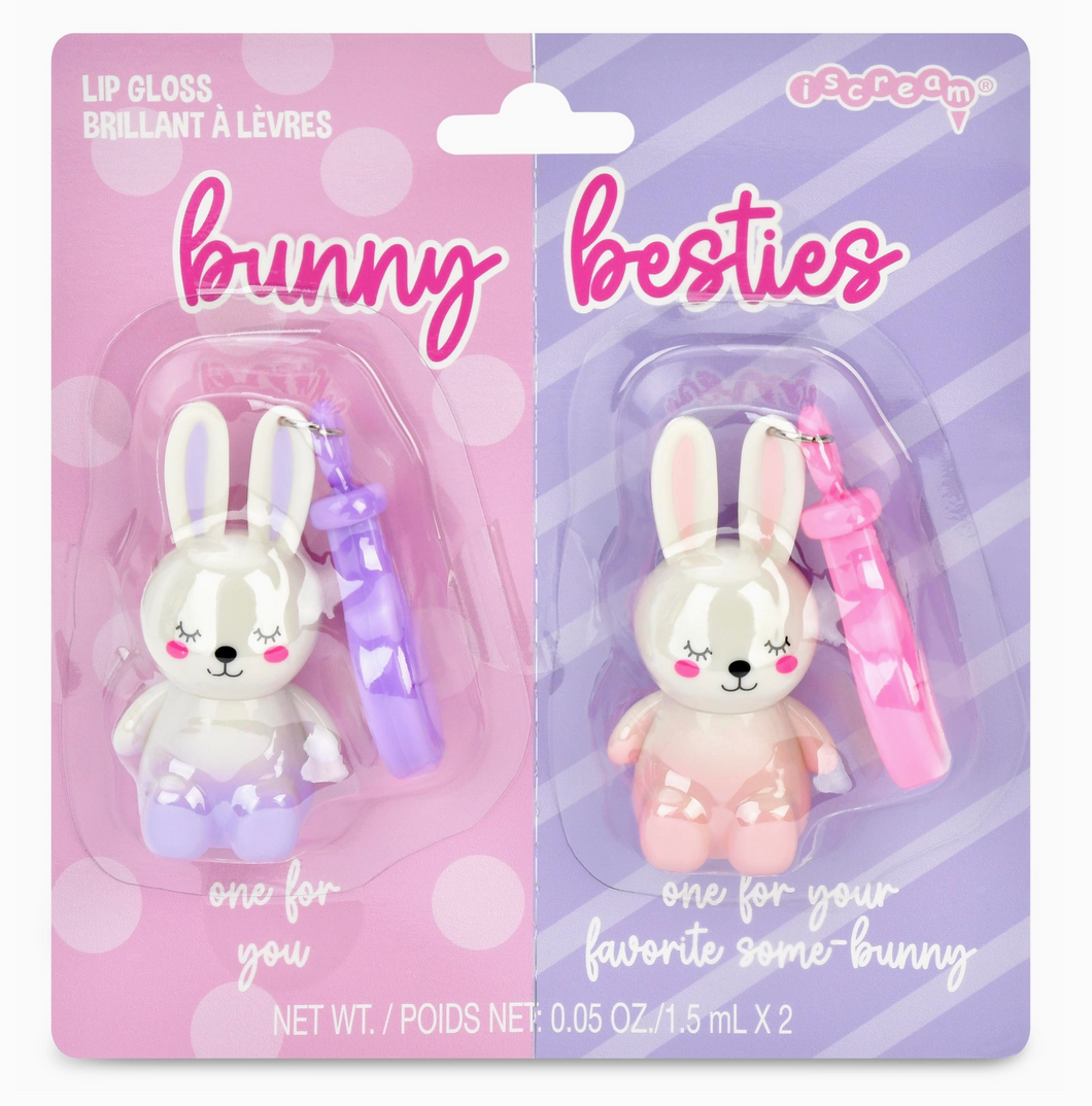 BUNNY BESTIES LIP GLOSS KEY CHAINS 2 PC