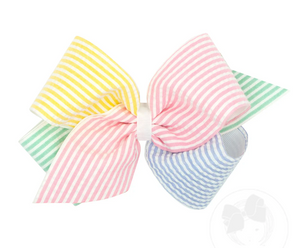 WEE ONES KING  COLOR BLOCK SEERSUCKER HAIRBOW