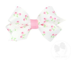 WEE ONES MINI ROSE PRINT HAIRBOW