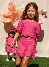 Load image into Gallery viewer, ABEL &amp; LULA EMBROIDERED SHORT SET FUCHSIA                5231