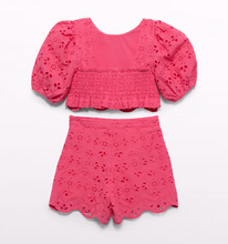 Load image into Gallery viewer, ABEL &amp; LULA EMBROIDERED SHORT SET FUCHSIA                5231