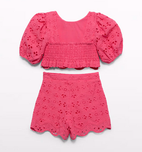 ABEL & LULA EMBROIDERED SHORT SET FUCHSIA                5231