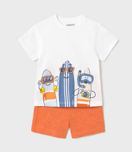 MAYORAL BABY SHORT AND SURF T SHIRT                 1656