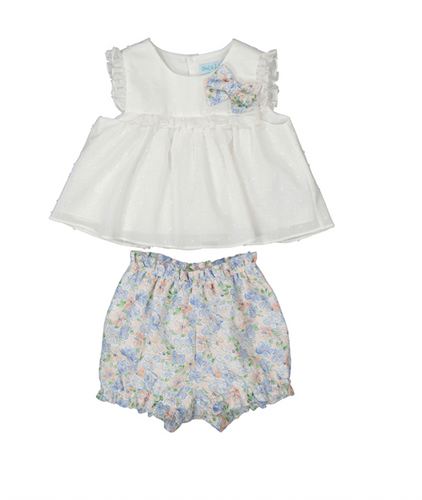 ABEL & LULA SHORT SET FLORAL SALMON                    5216