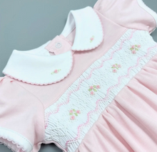 Load image into Gallery viewer, EMILY SMOCKED BABY BUBBLE IN PINK                           MAGNOLIA