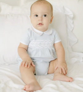 ETHAN SMOCKED BUBBLE IN BLUE MAGNOLIA