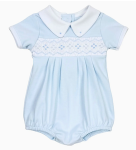 ETHAN SMOCKED BUBBLE IN BLUE MAGNOLIA