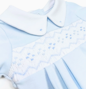 ETHAN SMOCKED BUBBLE IN BLUE MAGNOLIA