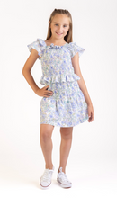 Load image into Gallery viewer, THE CARLA SHIRRED SET FLOWERS by CASERO GIRL &amp; PRETEEN