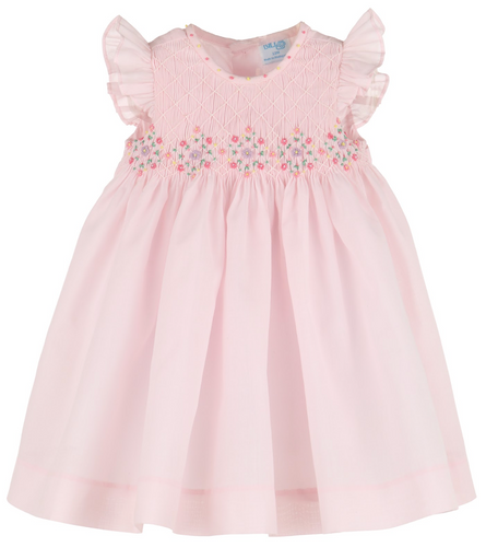 LULI & ME CLASSICAL DIAMOND SMOCKED DRESS FLUTTER SLEEVES | SPRING SALE ONLY SIZE 4